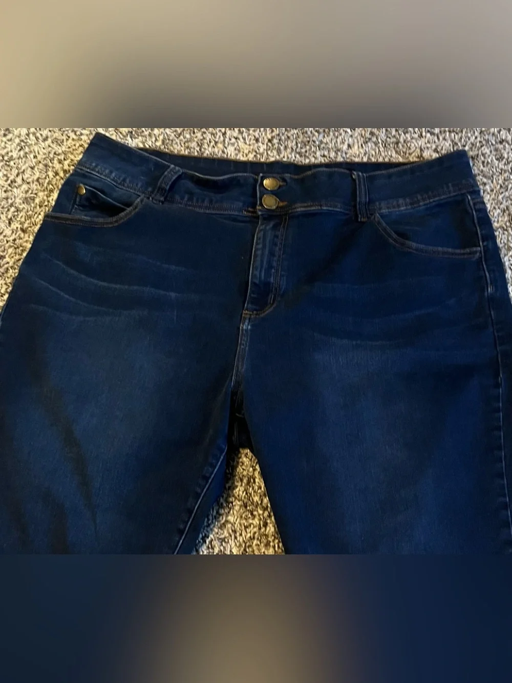CHIC Jean shorts Dark Blue High-Rise Stretch denim